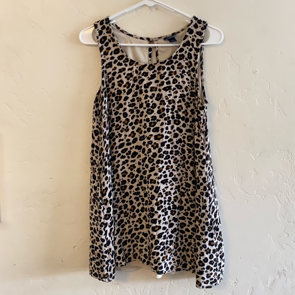 DayTrip Leopard Print Sleeveless Mini Dress Small